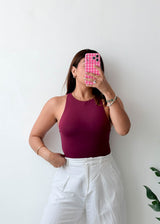 Size XS-S Plum Racerback Bodysuit
