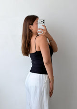Size S-M Black Scoop Neck Tank Top