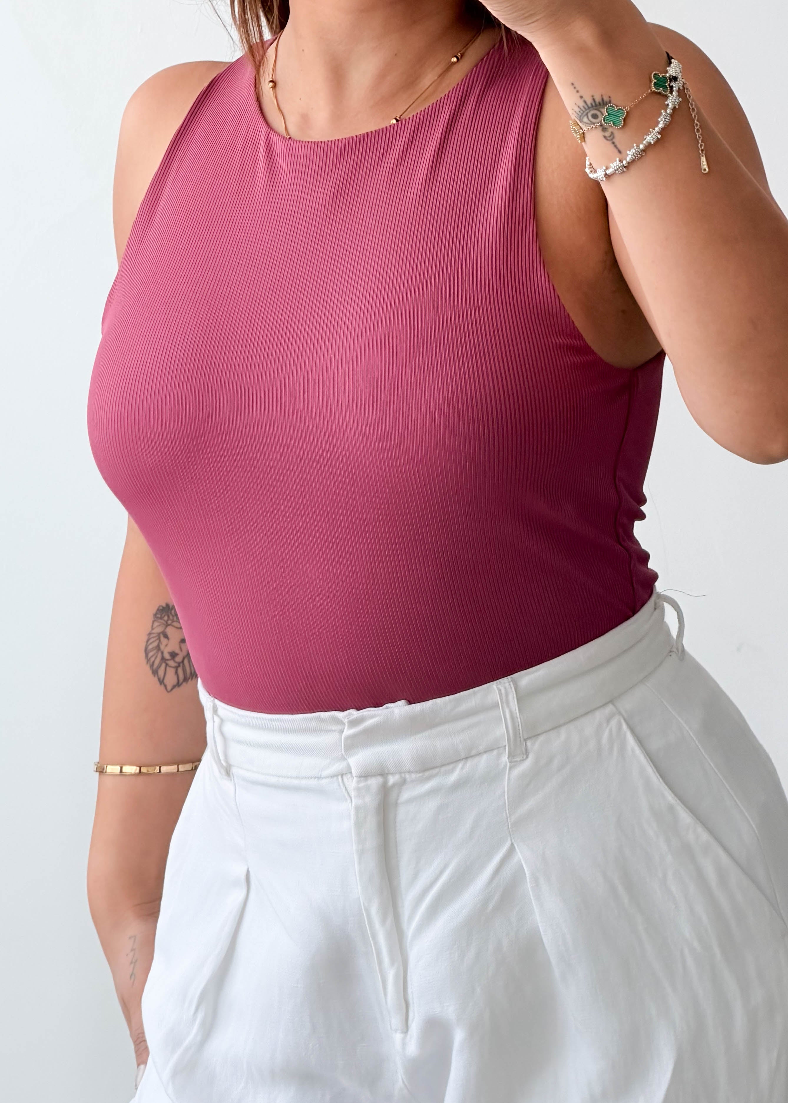 Size M Berry High Neck Bodysuit