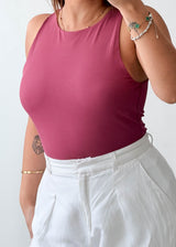 Size M Berry High Neck Bodysuit
