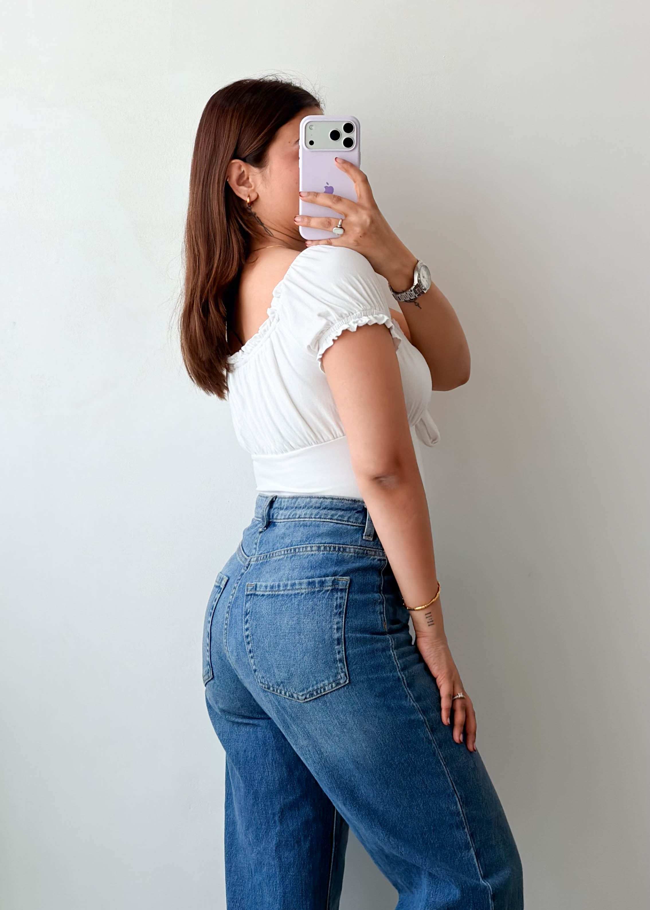 Size XS-S White Ruched Tie-Up Bodysuit