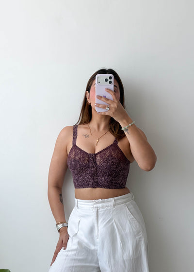 Size XS-S Maroon Lace Bralette Top
