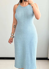 SIZE M-L, Ribbed Bodycon Dress - Closet by Payal