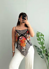 Size XS-S, Satin printed cami top - Closet by Payal