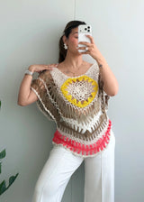 Size XS-S, Boho Crochet Fringe Top - Closet by Payal