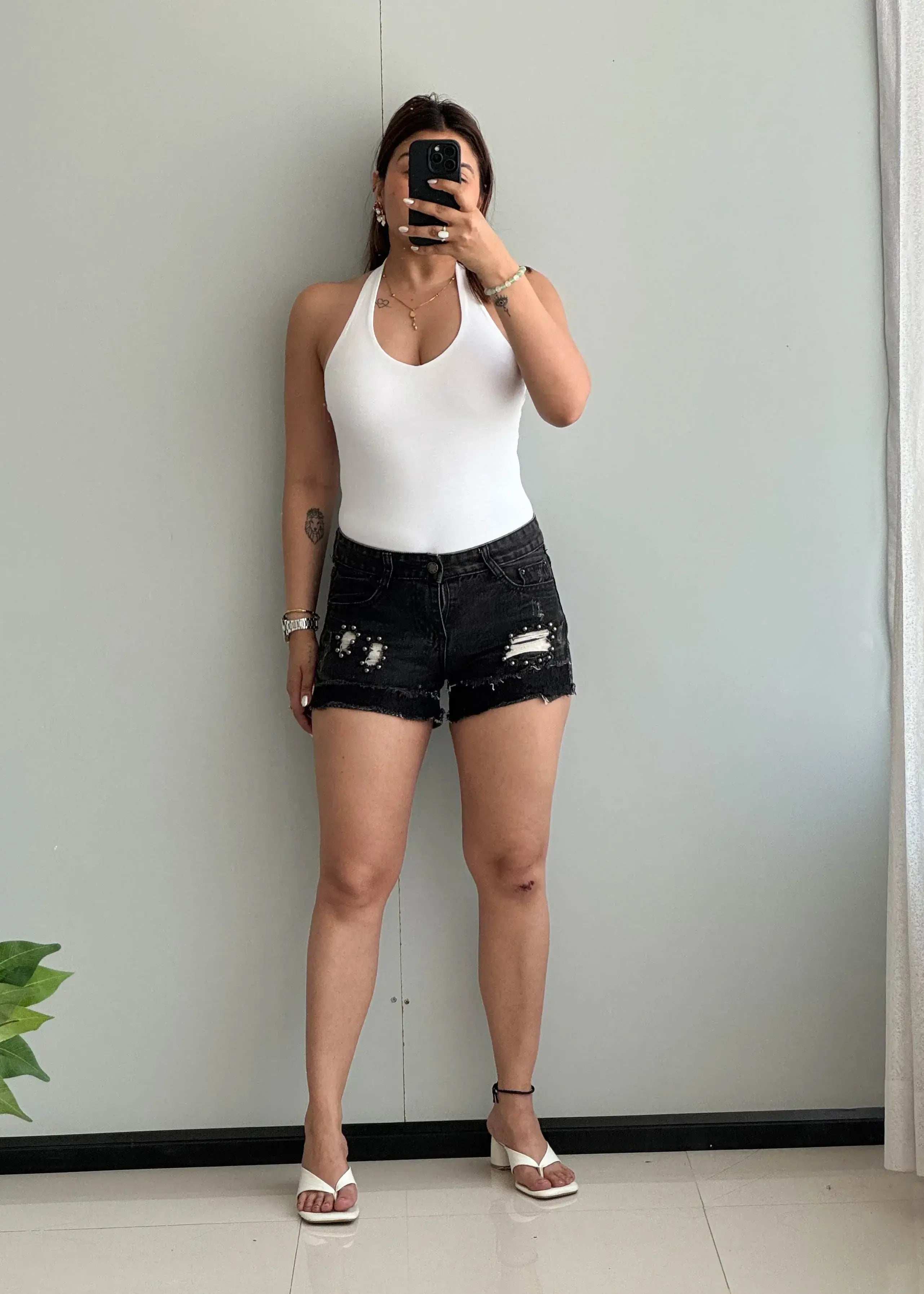 Waist : 30-31, Low waisted Denim Shorts - Closet by Payal