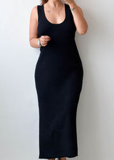 Size L-XL Black Sleeveless Maxi Dress