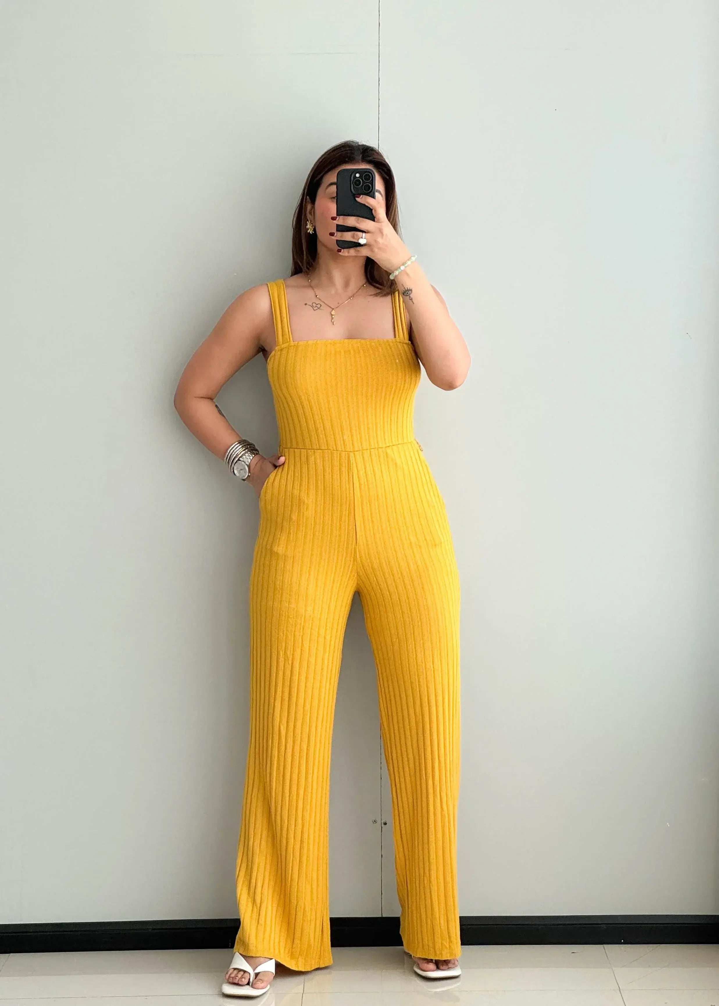SIZE XS-S, Cotton Ribbed Jumpsuit - Closet by Payal