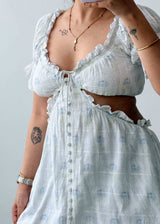 Size S-M White Textured Cut-Out Mini Dress