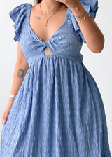 Size M-L Powder Blue Ruffle Maxi Dress