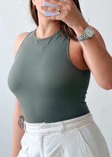 Size S Olive High Neck Bodysuit