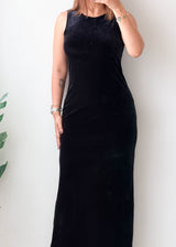 Size S-M Black Sleeveless Side Slit Maxi Dress