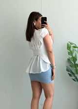 Size XS-S, White Tailored Button Front Vest Top for Women - Closet by Payal