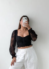 Size S-M Black Lace Corset Top