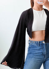 Size XS-M Black Ribbed Shrug