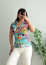 Size S-M, Multicoloured Summer Top - Closet by Payal