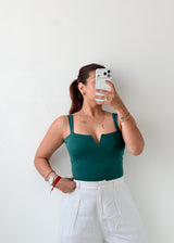 Size XS-S Emerald V-Notch Bodysuit