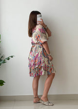 Size S-M Multicolor Boho Print Mini Dress