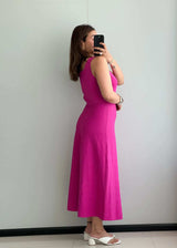 SIZE M-L, Solid fit & flare Dress - Closet by Payal