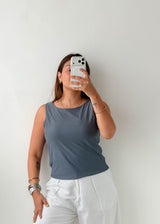 Size L-XL Grey Sleeveless Top