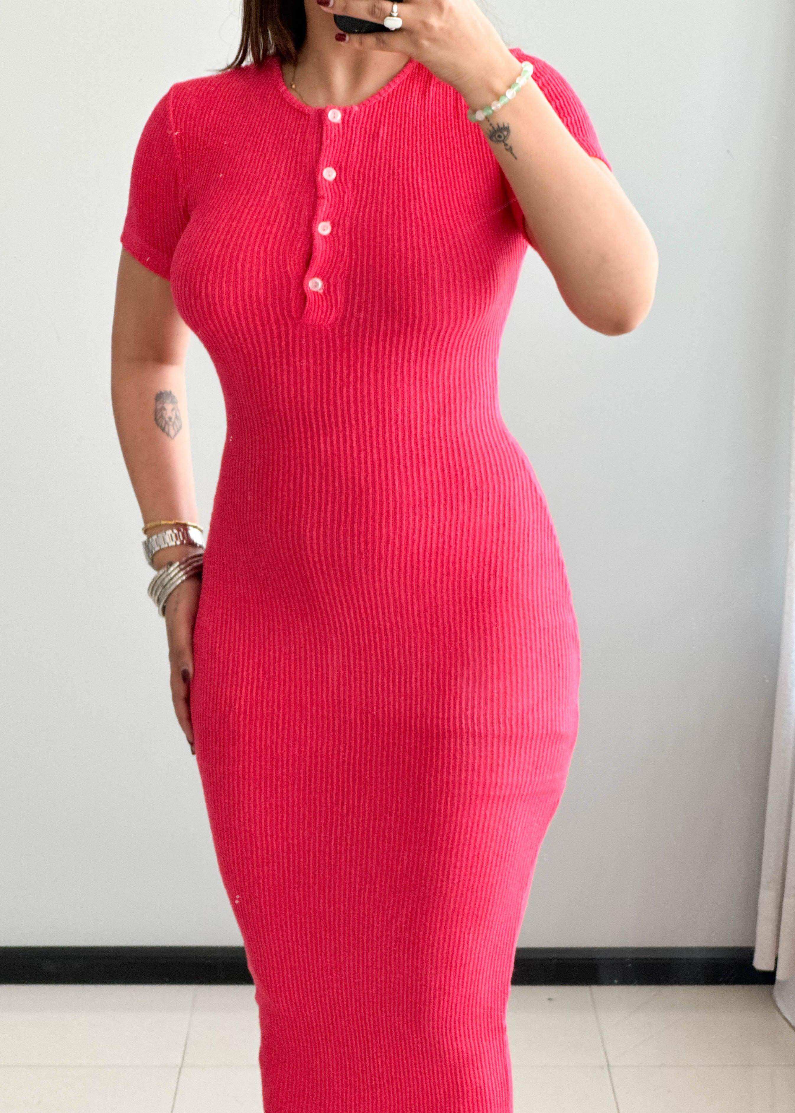 SIZE XS-S, Cotton Ribbed bodycon Dress - Closet by Payal