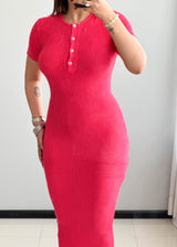 SIZE XS-S,   Cotton Ribbed bodycon Dress