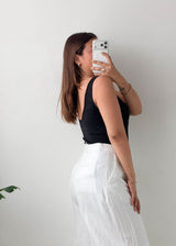 Size L-XL Black Square Neck Bodysuit