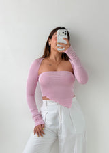 Size S-M Lilac One-Shoulder Asymmetric Crop Top