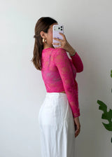 Size XS-M, Pink Sheer Tie-Up Top