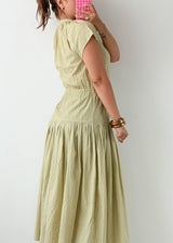 Size S-M Sage Green Tiered Midi Dress