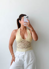 Size XS-S Cream Lace Halter Top