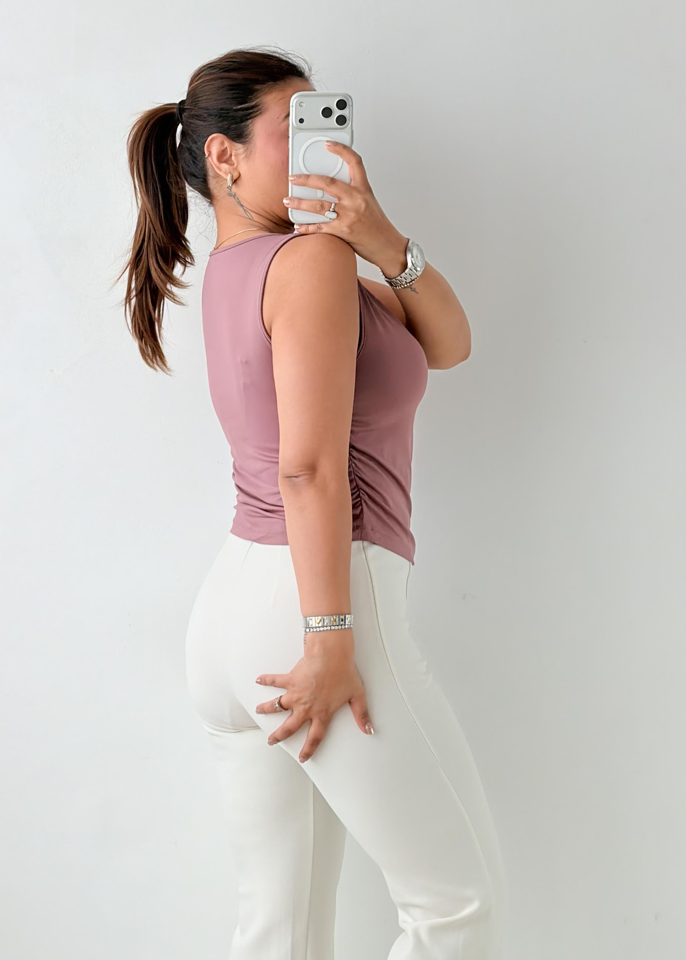 Size M-L Mauve Sleeveless Tank Top