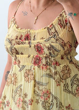 Size XS-M Yellow Floral Maxi Dress