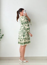 Size S & M Green Floral Printed Mini Dress