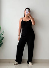 Size S-M Black Open Back Jumpsuit