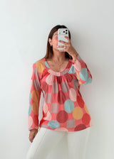 Size S-M Multicolor Polka Dot Blouse