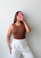 Size S-M Cocoa Brown High Neck Bodysuit