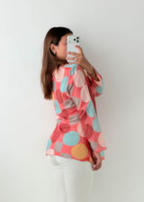 Size S-M Multicolor Polka Dot Blouse