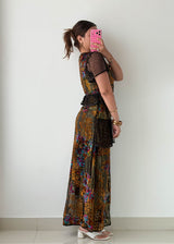 Size S Black Multi Print Maxi Dress