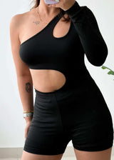 Size XS-S, Black One-Shoulder Cut-Out Dress - Closet by Payal