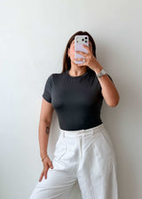 Size M Charcoal Crew Neck Bodysuit