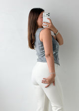 Size S-M Silver Sequin Vest Top