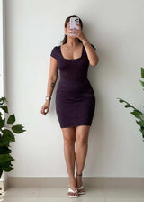 Size S-M, Purple Stud Detail Mini Dress - Closet by Payal