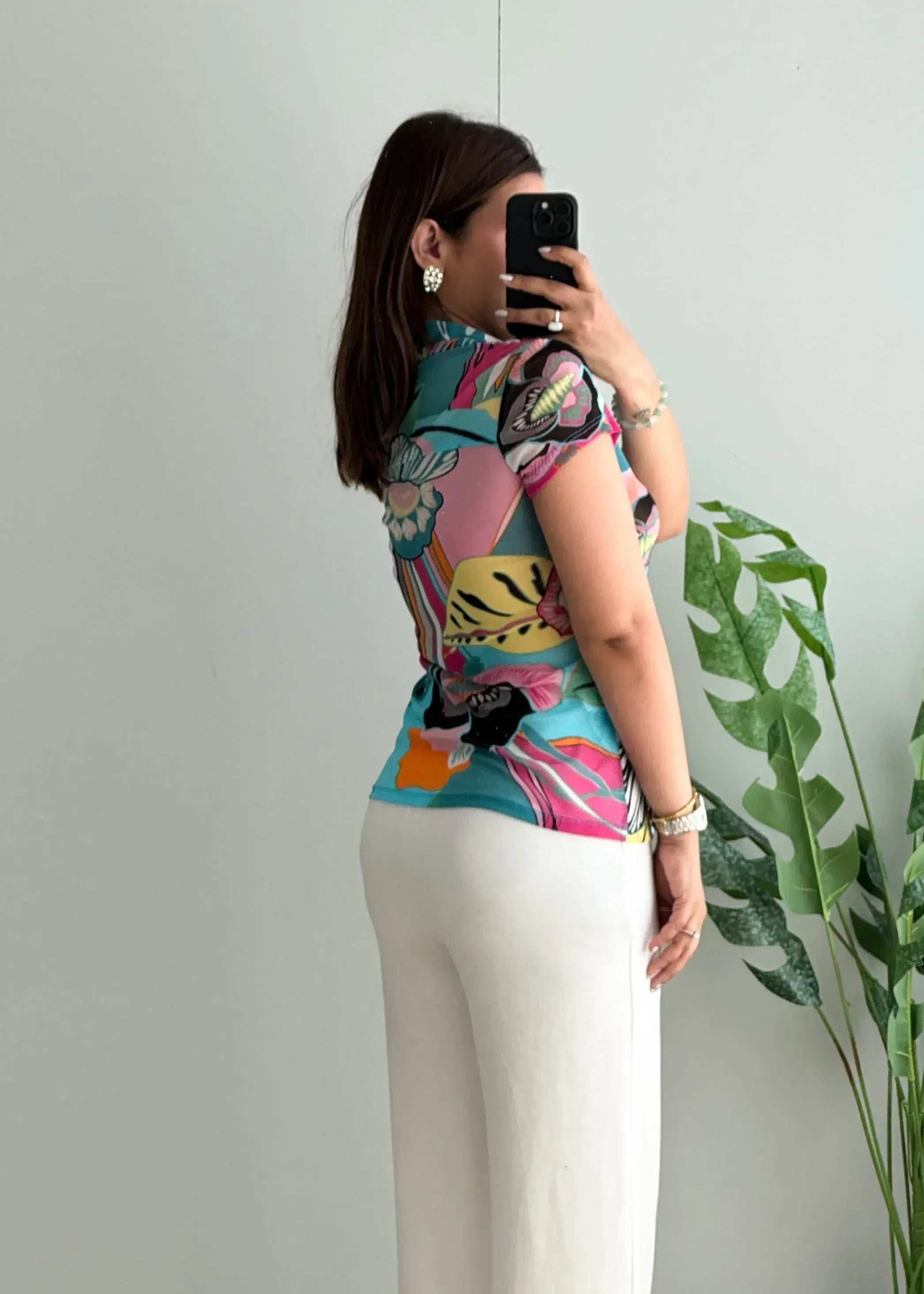 Size S-M, Multicoloured Summer Top - Closet by Payal