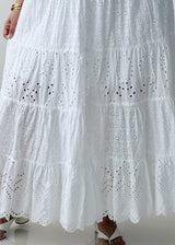 Size L-XL White Eyelet Maxi Dress