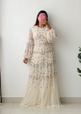 Size L Floral Embroidered Maxi Dress