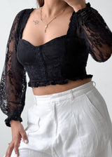 Size S-M Black Lace Corset Top