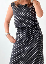 Size S-M Black Polka Dot Maxi Dress