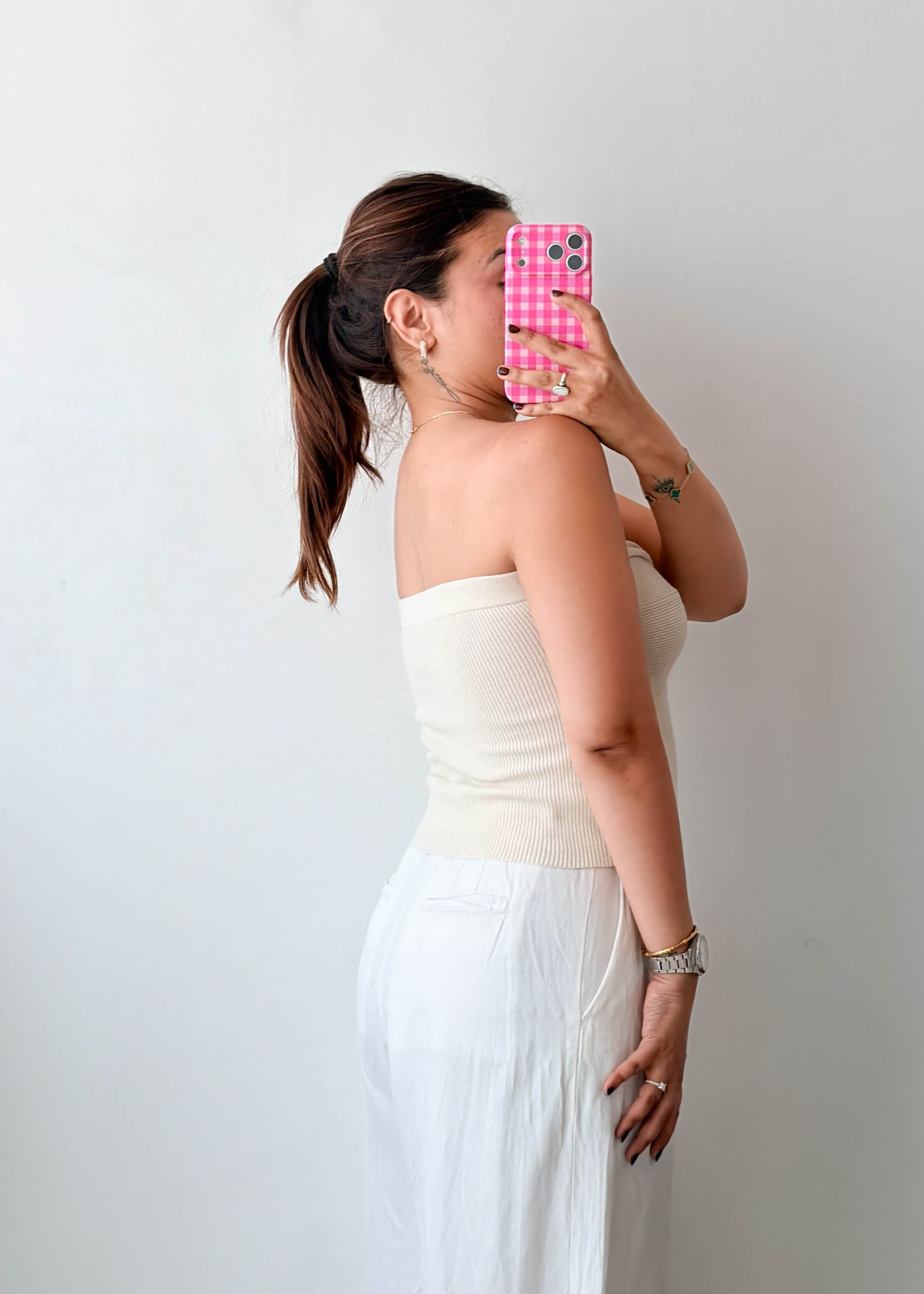 Size M-L Cream Twist Tube Top