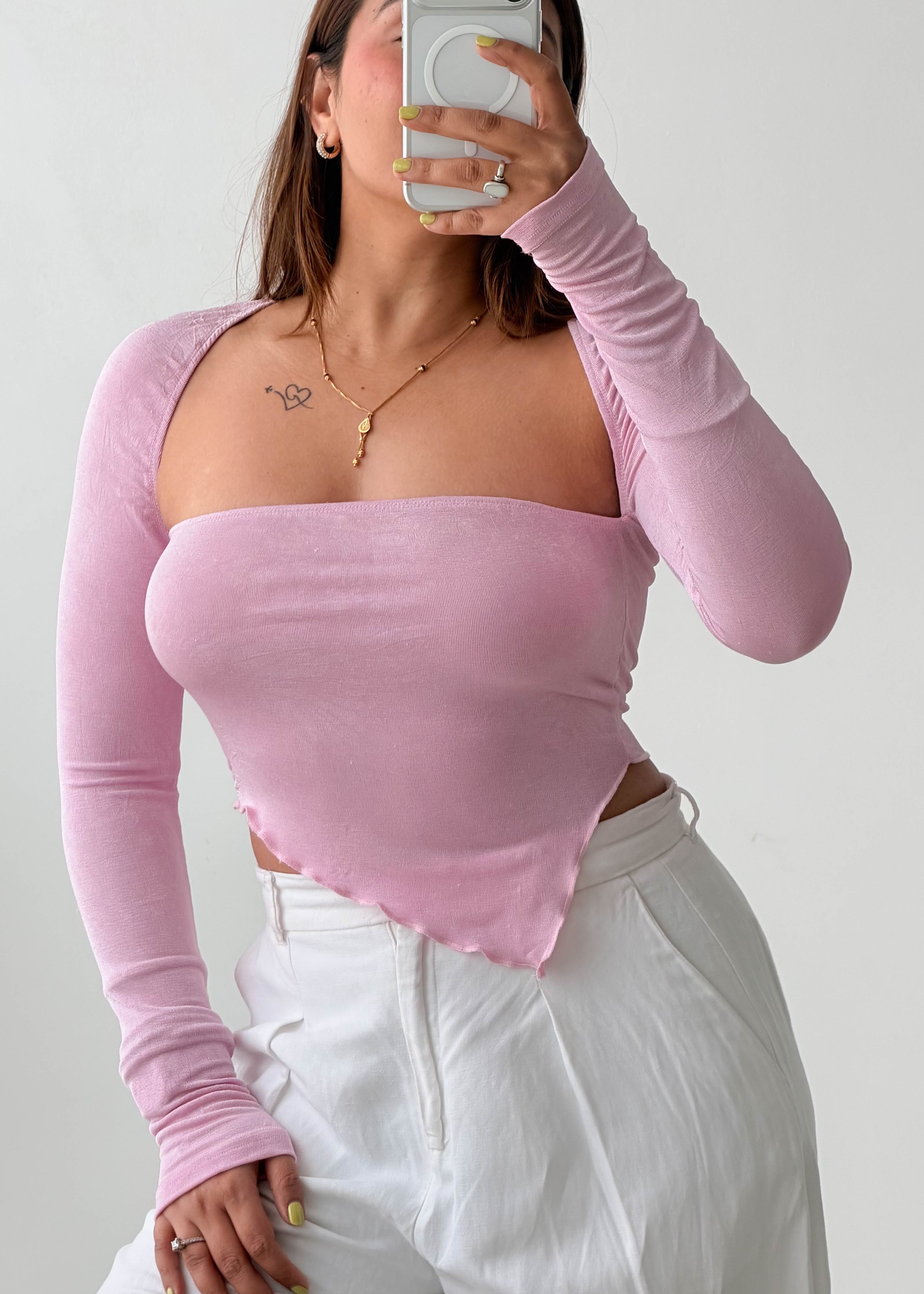 Size S-M Lilac One-Shoulder Asymmetric Crop Top